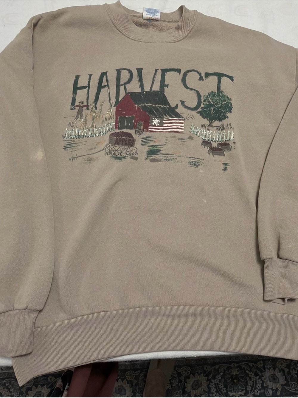 Jerzees Harvest Graphic Beige Sweatshirt